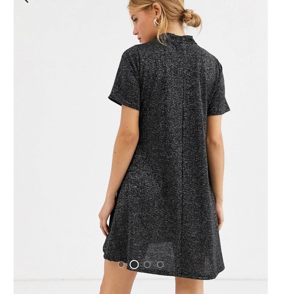 Wednesday's Girl ASOS Mini Swing Dress in Sparkle Fabric Size Large - Picture 2 of 3